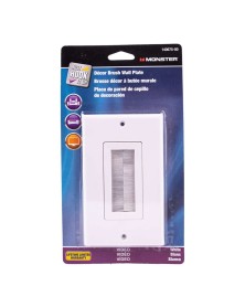 Just Hook It Up Decor Style Brush Bulk Cable Wall Plate Single Gang - White