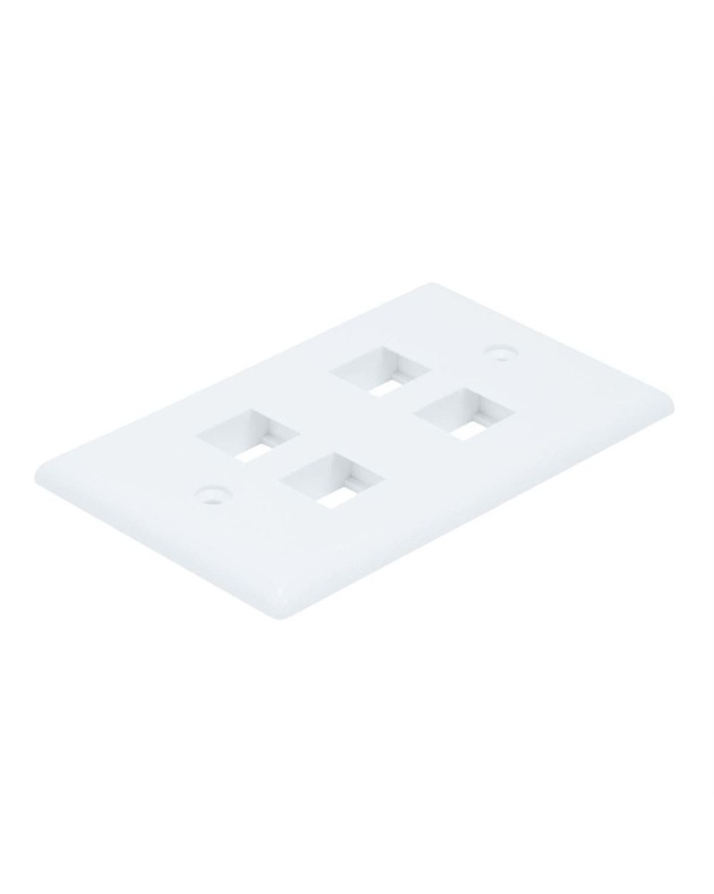 Monoprice Wall Plate for Keystone, 4 Hole - White Monoprice Wall Plate for Keystone, 4 Hole - White